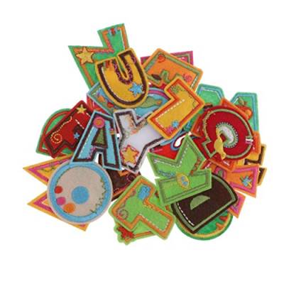 26 Stück Buchstaben Aufbügler Applikation Patches Karikatur Alphabet für Kleidung Hüte Taschen Kinder von pistro